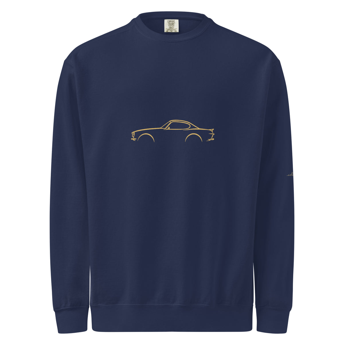Volvo P1800 Garment-Dyed Sweatshirt in True Navy — front view
