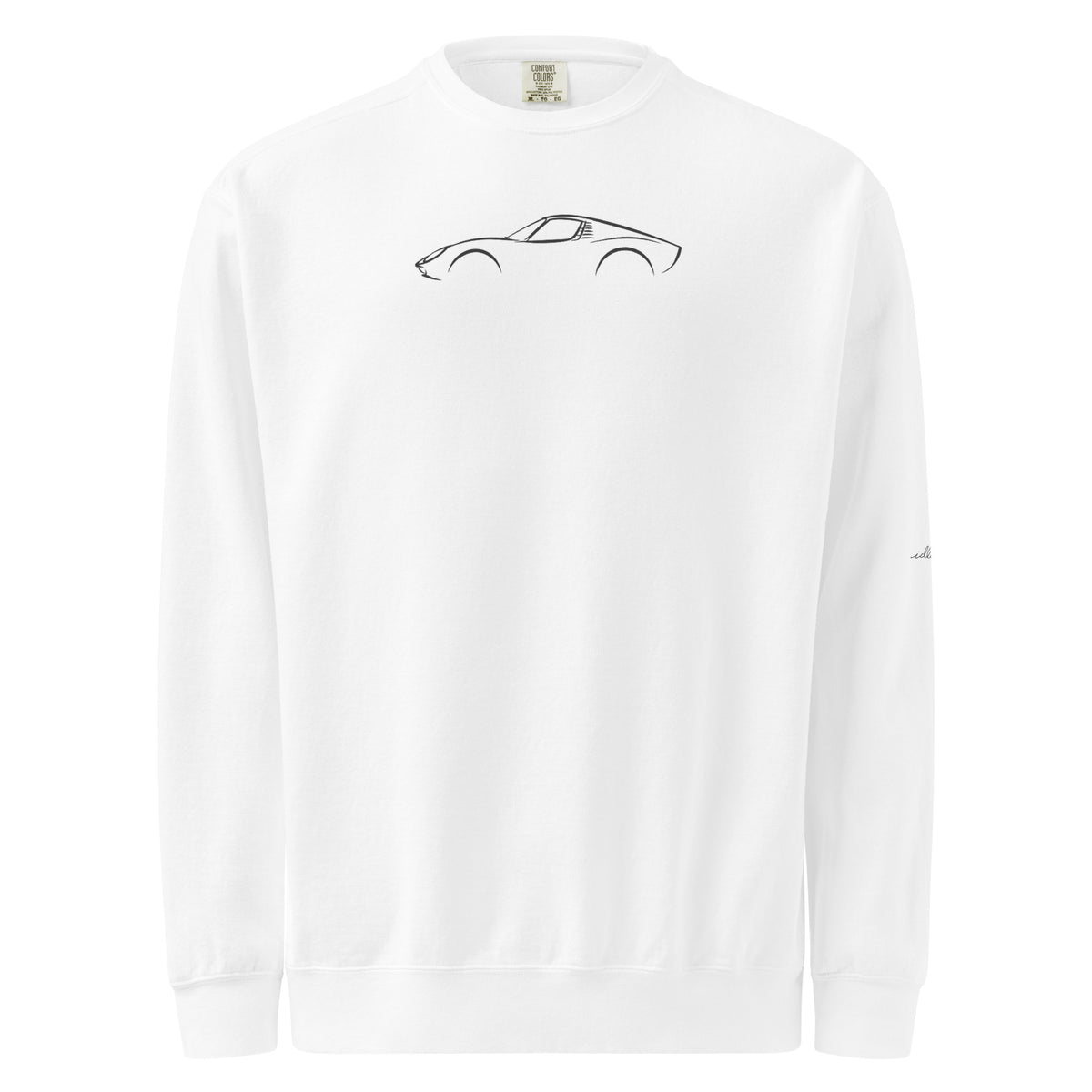 Lamborghini Miura Garment-Dyed Sweatshirt in White — front view