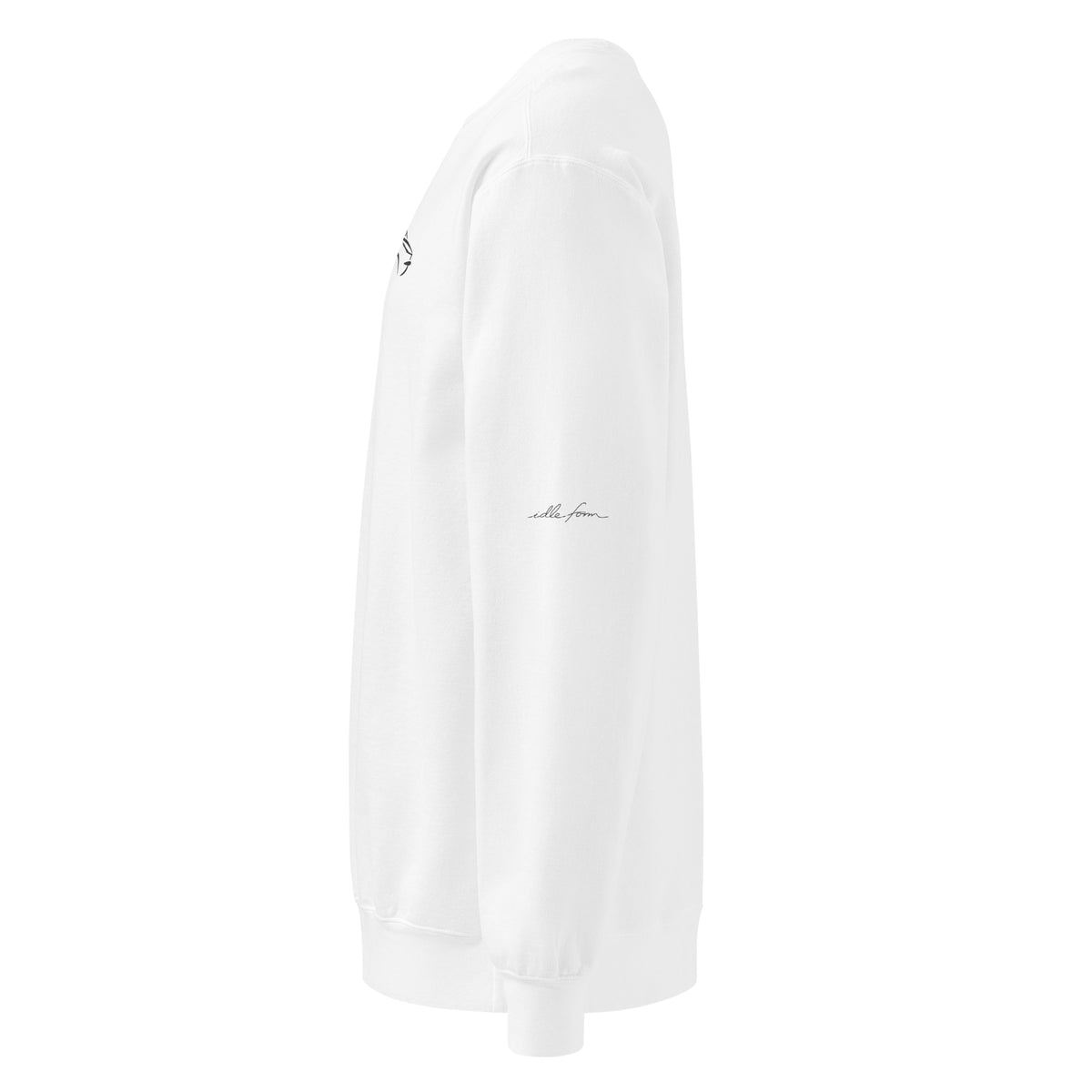Chevrolet Corvette (C2) Garment-Dyed Sweatshirt in White — left sleeve logo view