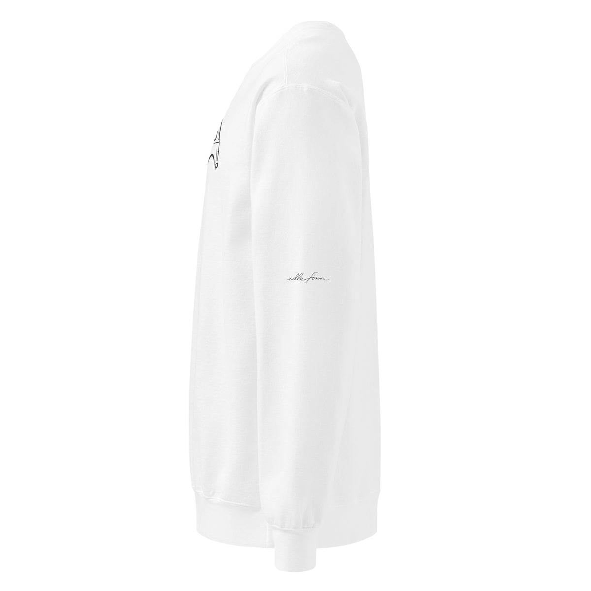 Classic Mini Cooper Garment-Dyed Sweatshirt in White — left sleeve logo view