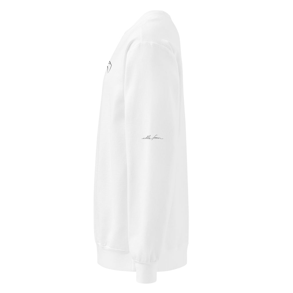 Lamborghini Miura Garment-Dyed Sweatshirt in White — left sleeve logo view