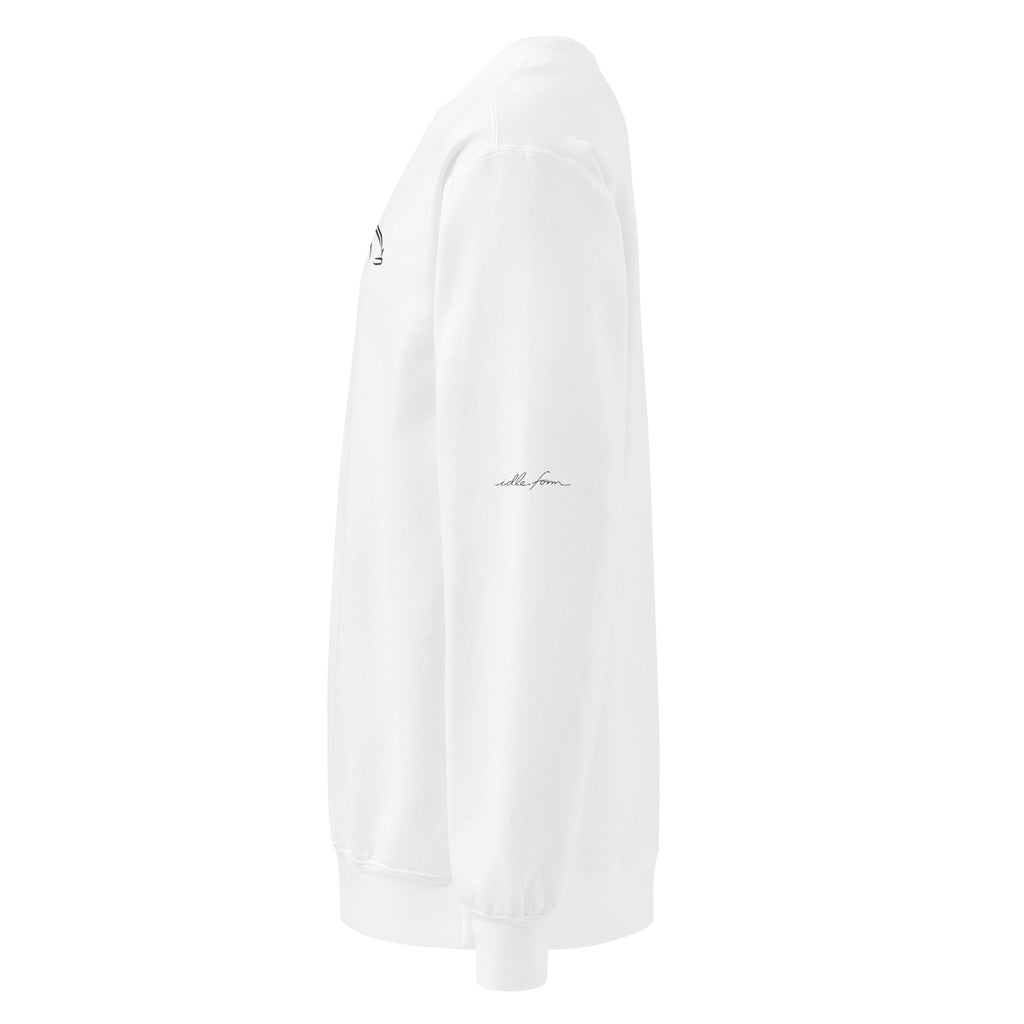 Mercedes-Benz 300 SL Garment-Dyed Sweatshirt in White — left sleeve logo view