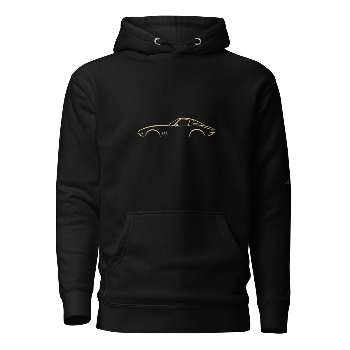 Chevrolet Corvette C2 Premium Hoodie — Core Colors in Black — front view