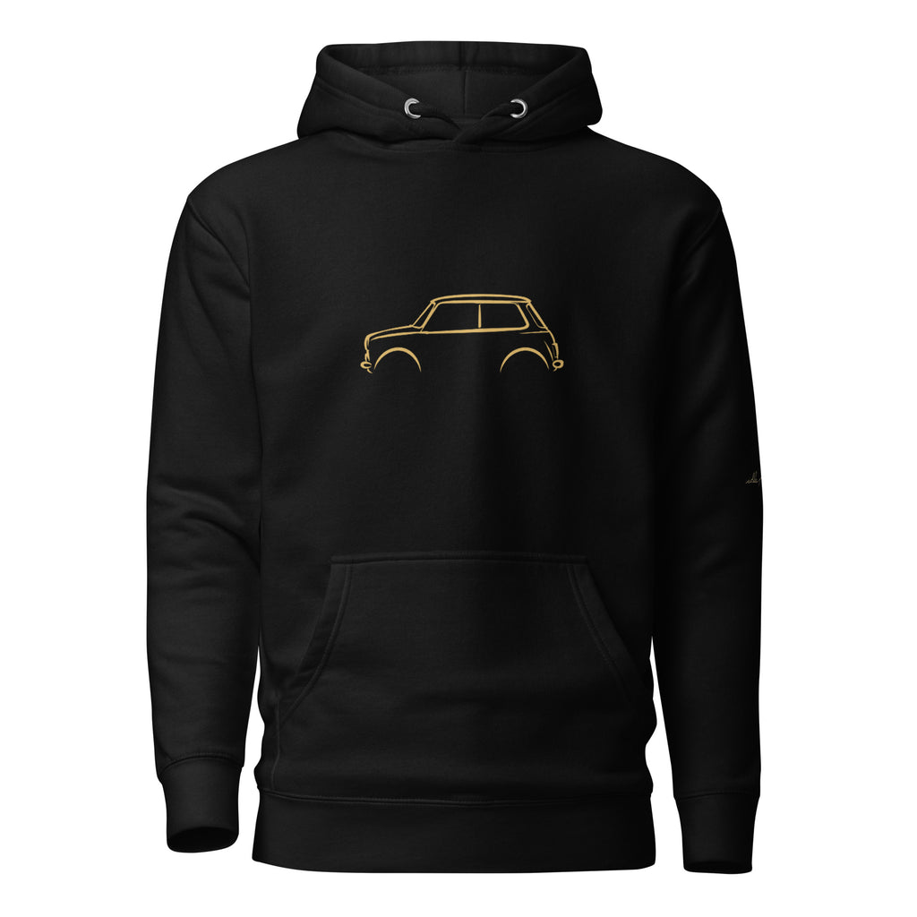 Classic Mini Cooper Premium Hoodie — Core Colors in Black — front view