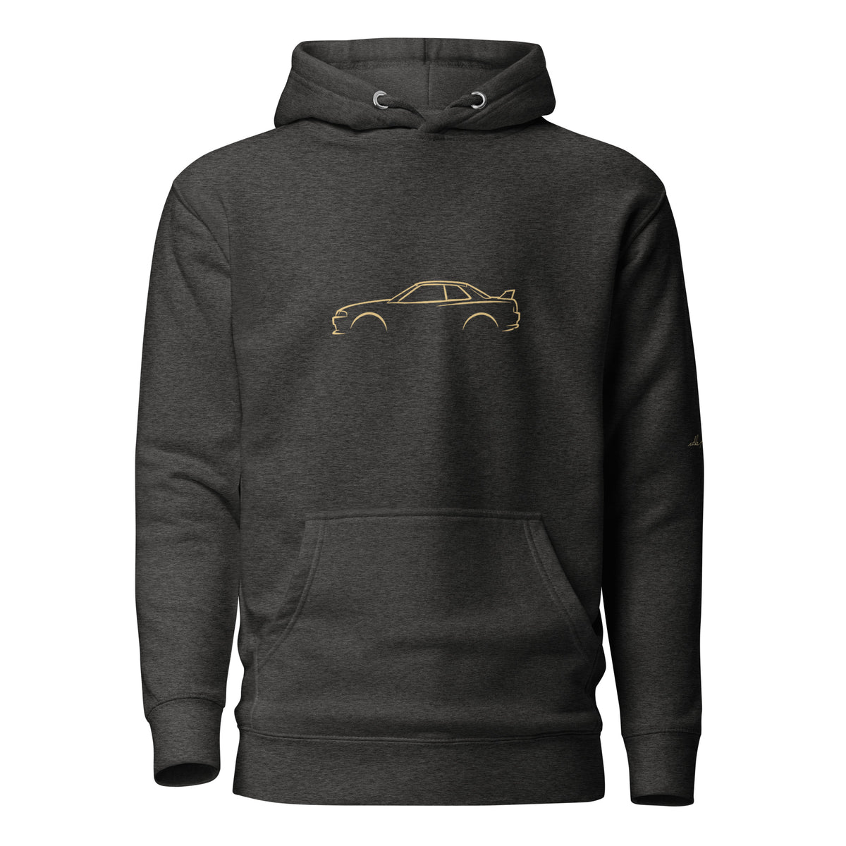 Nissan Skyline GT-R (R32) Premium Hoodie — Core Colors in Charcoal Heather — front view
