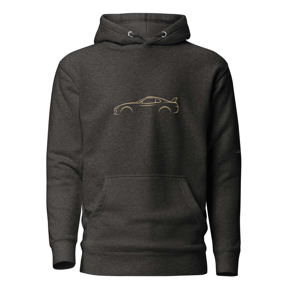 Toyota Supra (A80) Premium Hoodie — Core Colors in Charcoal Heather — front view