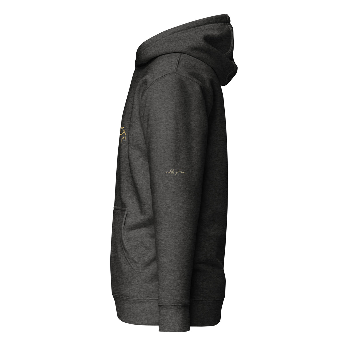 Chevrolet Camaro (1969) Premium Hoodie — Core Colors in Charcoal Heather — left sleeve view