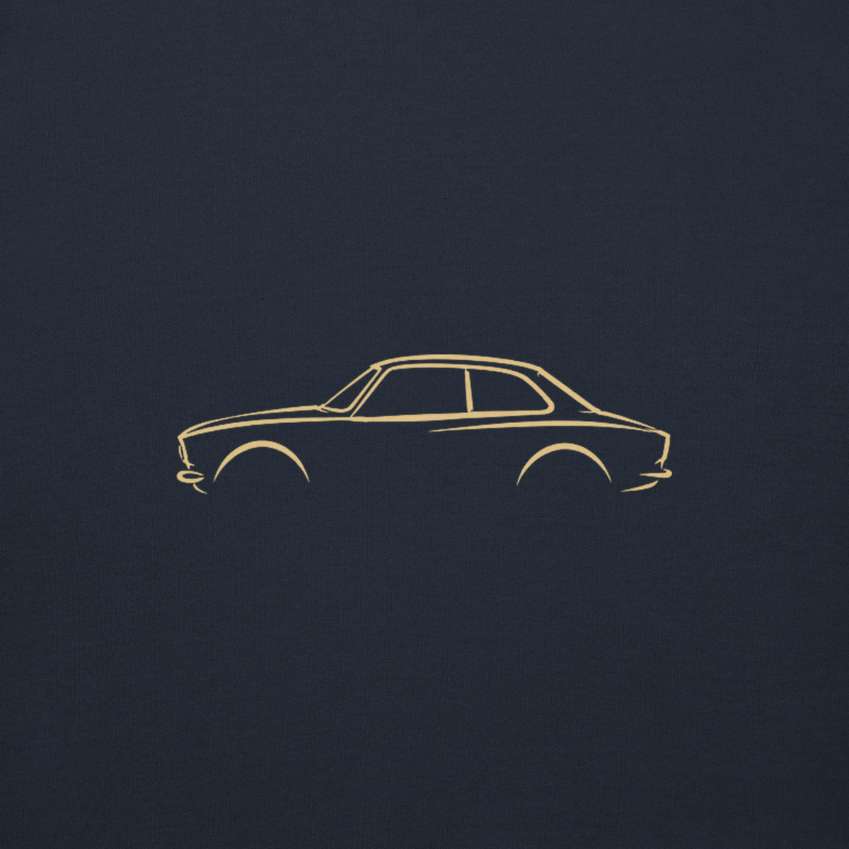 Alfa Romeo Giulia Sprint GTA Premium Hoodie — Core Colors in Navy Blazer — close-up of the car drawing on fabric