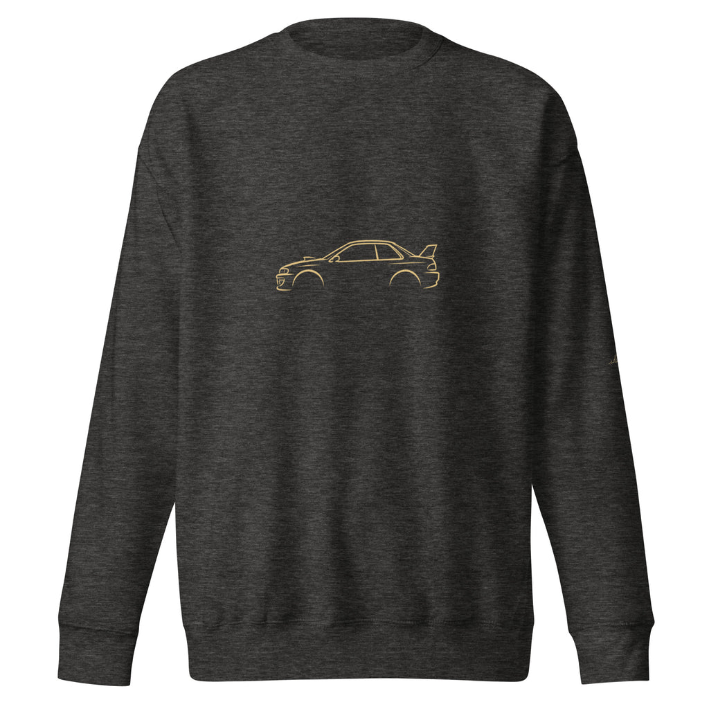 Subaru Impreza 22B Premium Sweatshirt — Core Colors in Charcoal Heather — front view