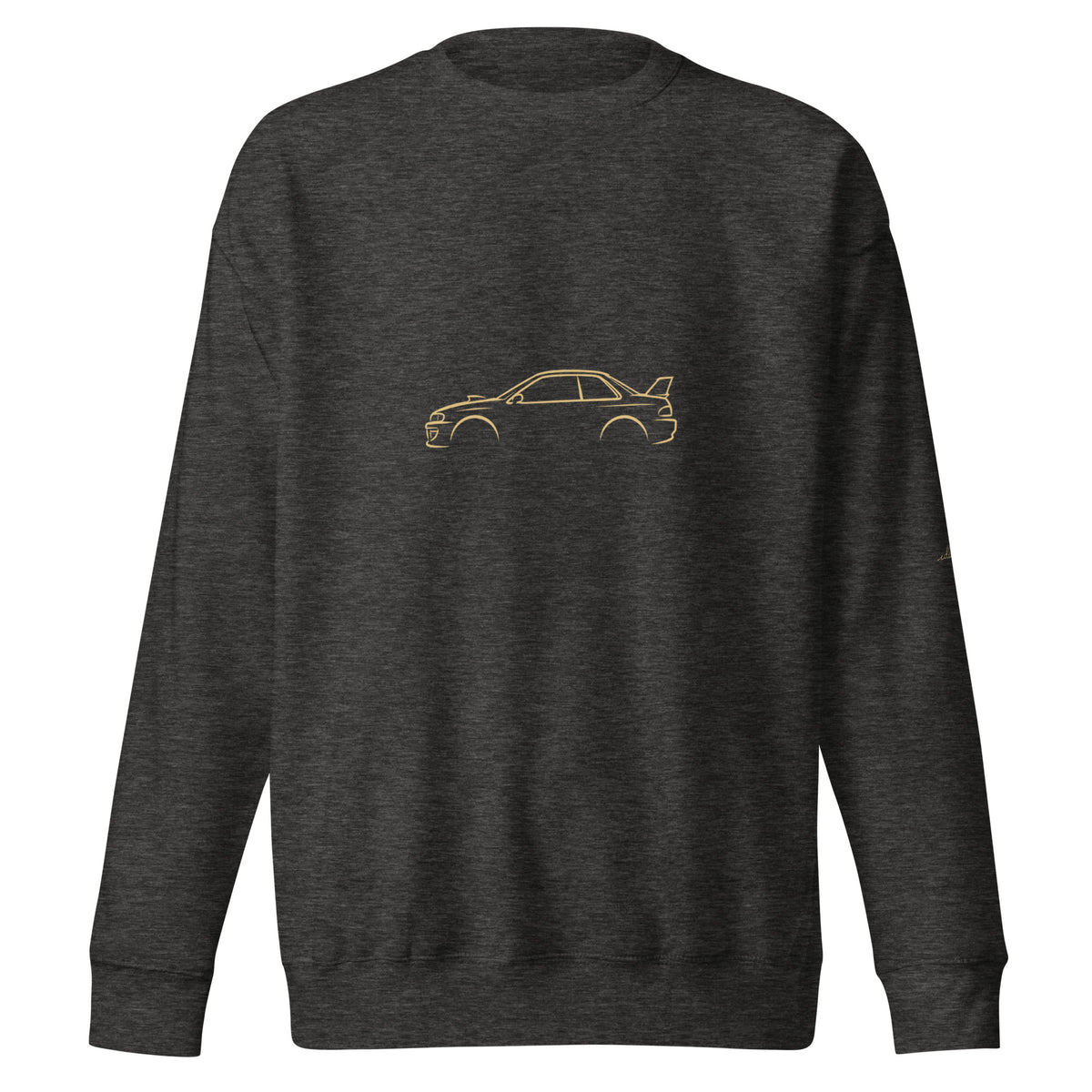 Subaru Impreza 22B Premium Sweatshirt — Core Colors in Charcoal Heather — front view
