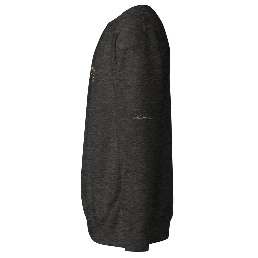 Audi Ur-quattro Premium Sweatshirt — Core Colors in Charcoal Heather — left sleeve view
