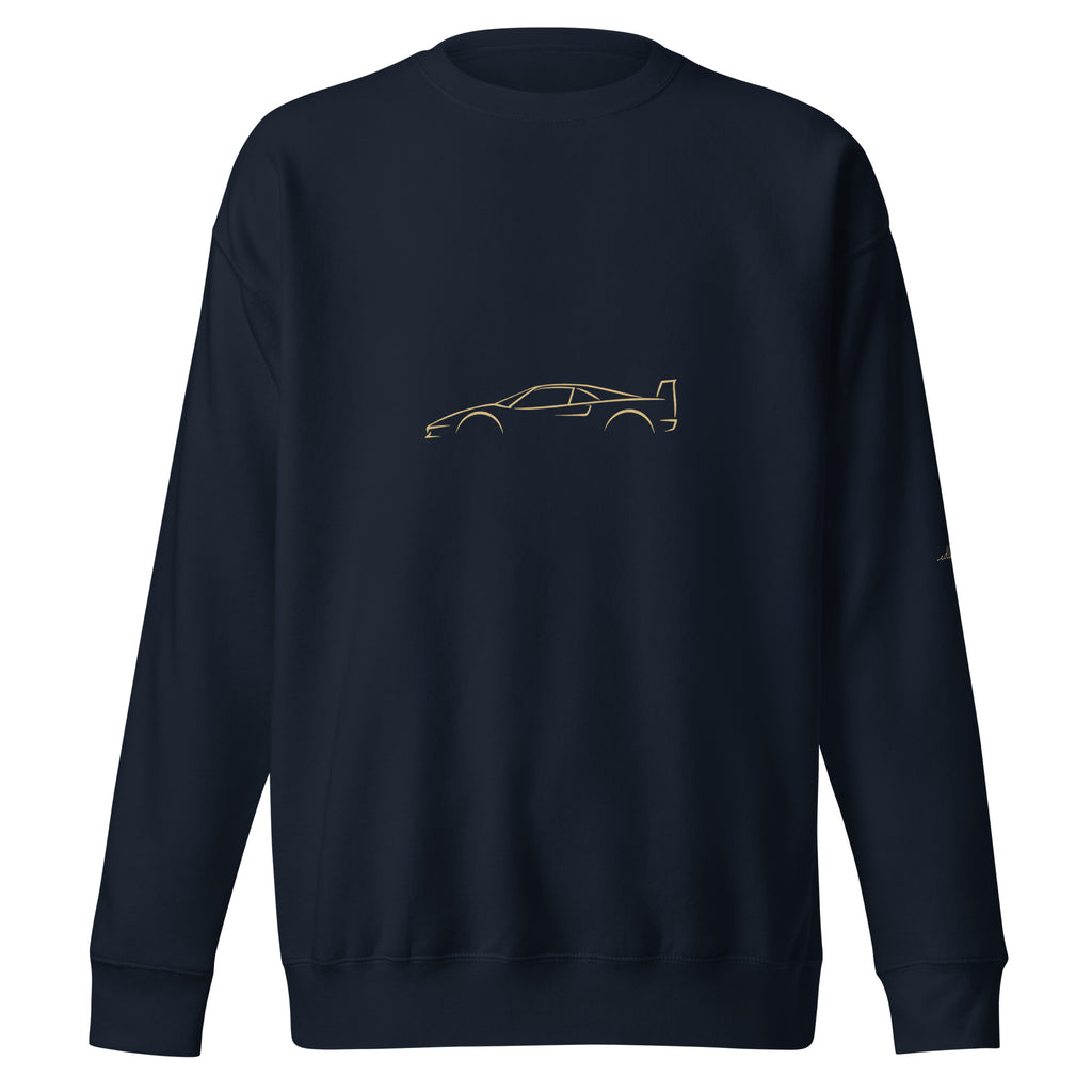 Ferrari F40 Premium Sweatshirt — Core Colors in Navy Blazer — front view