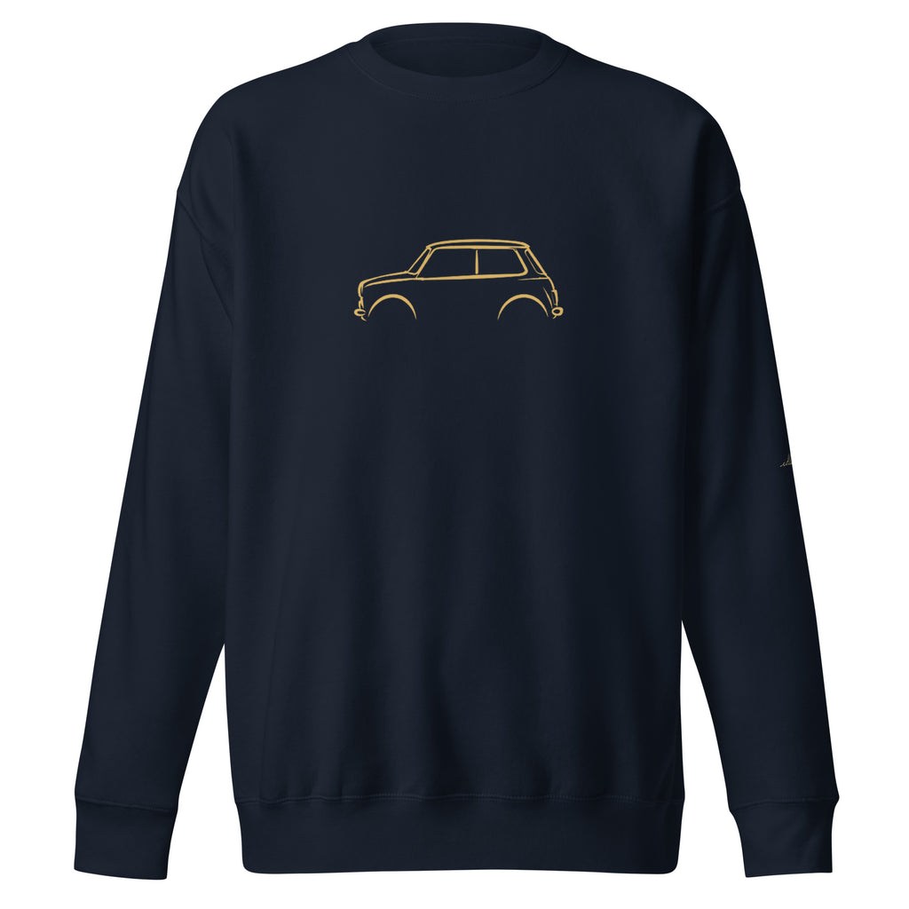 Classic Mini Cooper Premium Sweatshirt — Core Colors in Navy Blazer — front view