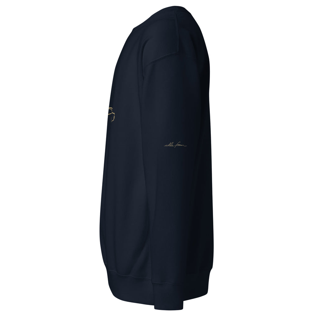 Dodge Charger (1969) Premium Sweatshirt — Core Colors in Navy Blazer — left sleeve view